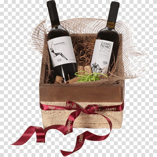 Food Gift Baskets Wine Hamper Bottle, wooden basket transparent background PNG clipart