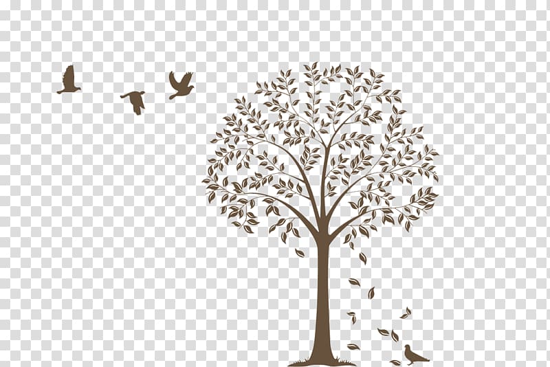 Paper Wall decal Tree Sticker, Cartoon creative wall painting transparent background PNG clipart