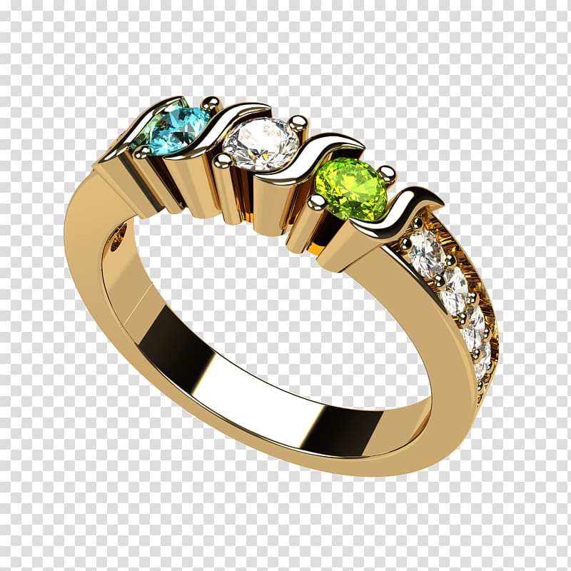 Wedding ring Emerald Central Diamond Center Colored gold, side bar transparent background PNG clipart