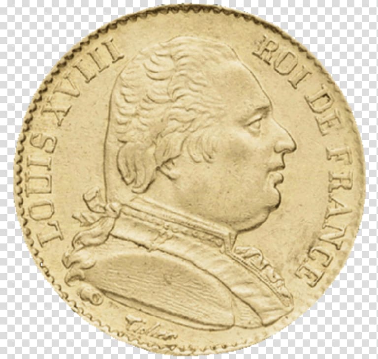 Gold coin Gold coin Napoléon Louis d'or, Coin transparent background PNG clipart