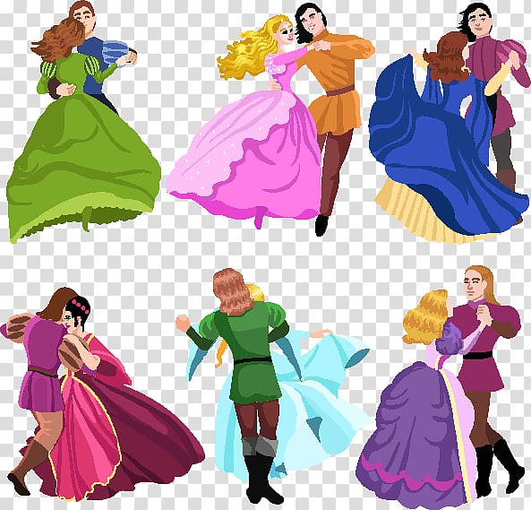 Euclidean Dance Cartoon , Prince and Princess transparent background PNG clipart