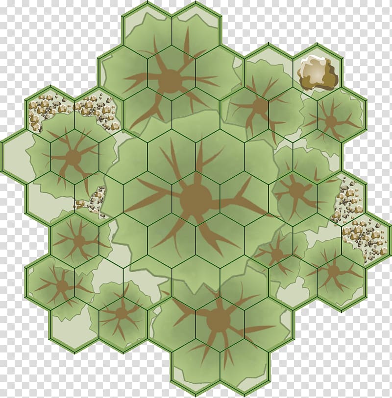 Tiled web map Hexagon Fantasy map, dense trees transparent background PNG clipart
