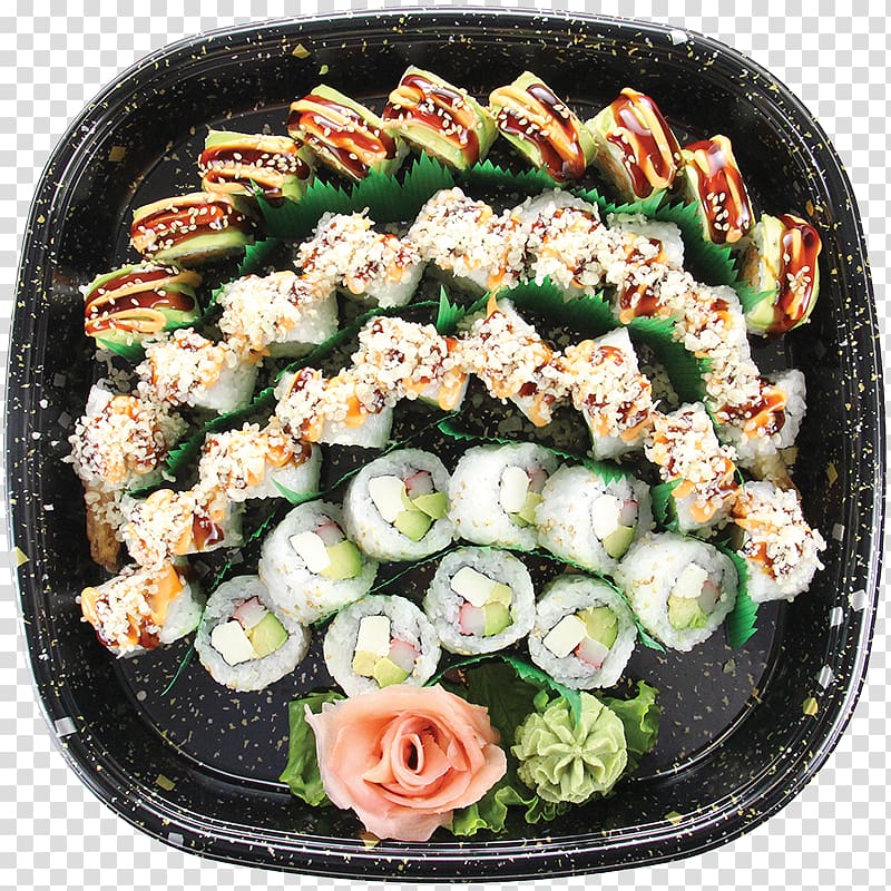 California roll Gimbap Sushi Vegetarian cuisine Food, Seafood Platter transparent background PNG clipart