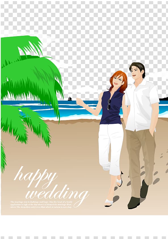 Euclidean Romance Significant other Illustration, Sea beach leisure cartoon characters transparent background PNG clipart