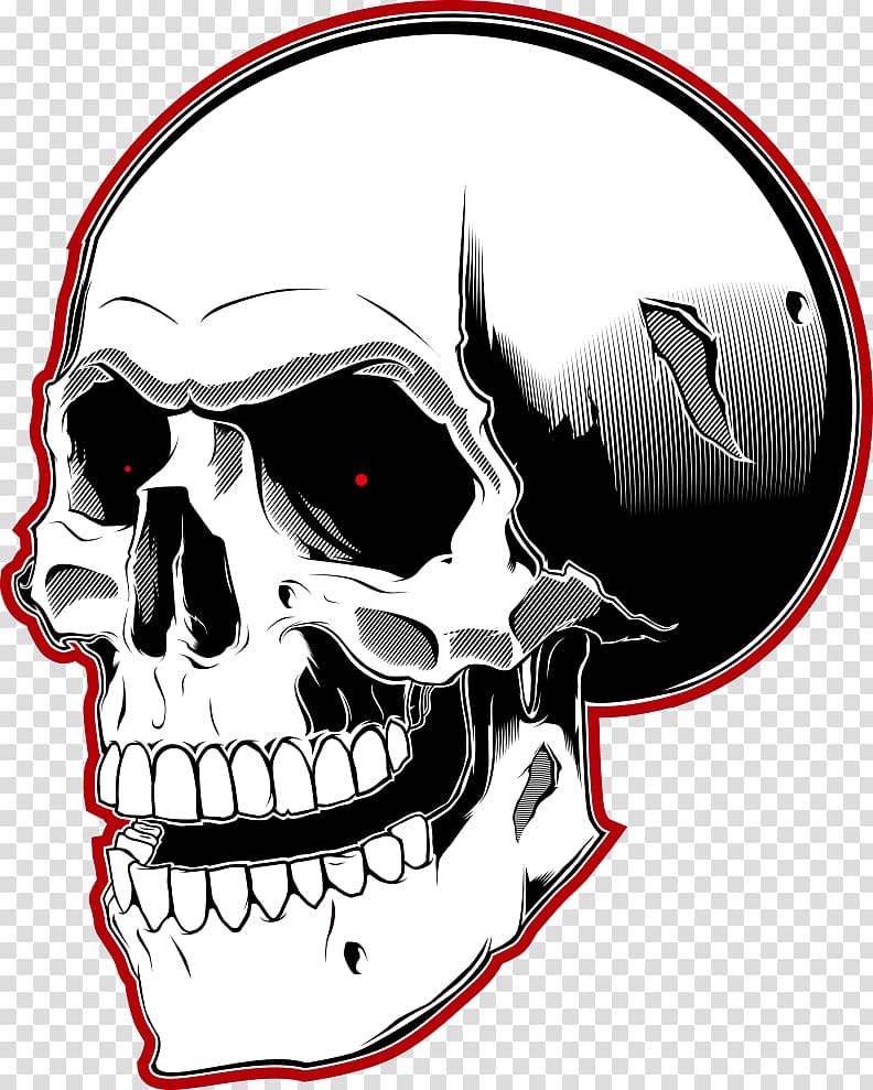 Skull , red Edge Skull transparent background PNG clipart
