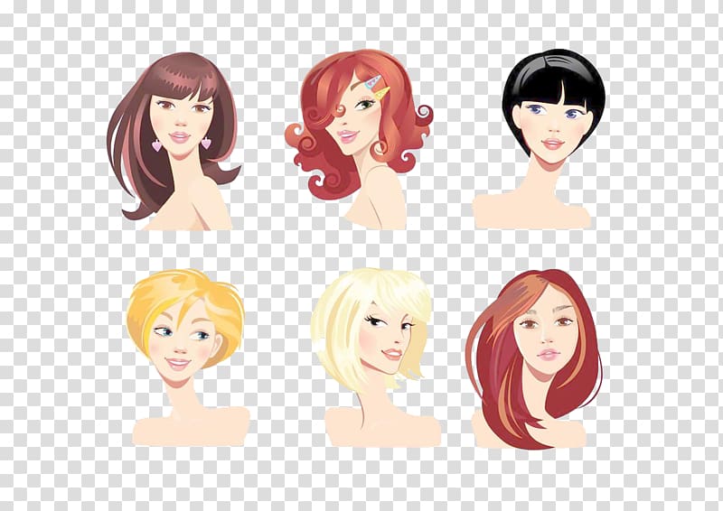 Hairstyle Face Hairdresser Bangs, Ms. Hair Series transparent background PNG clipart