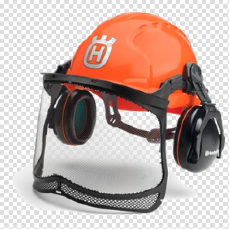 Helmet Visor Husqvarna Group Personal protective equipment Chainsaw, Helmet transparent background PNG clipart