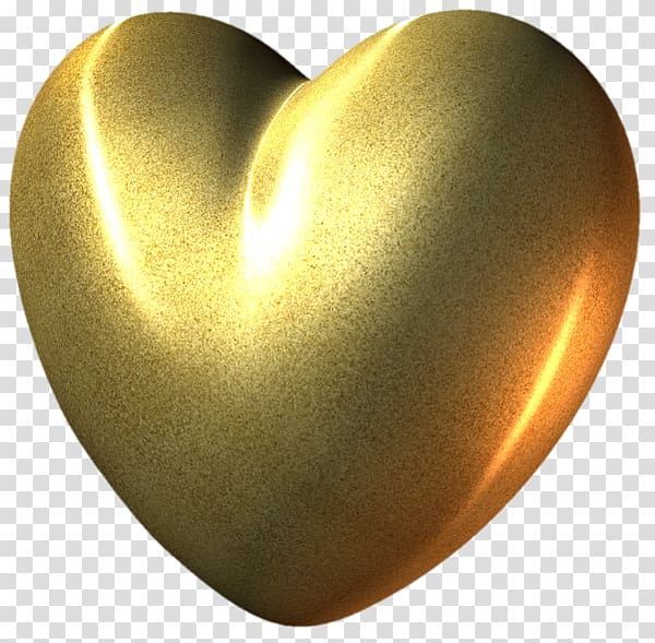 Heart , 3D model Golden Heart transparent background PNG clipart