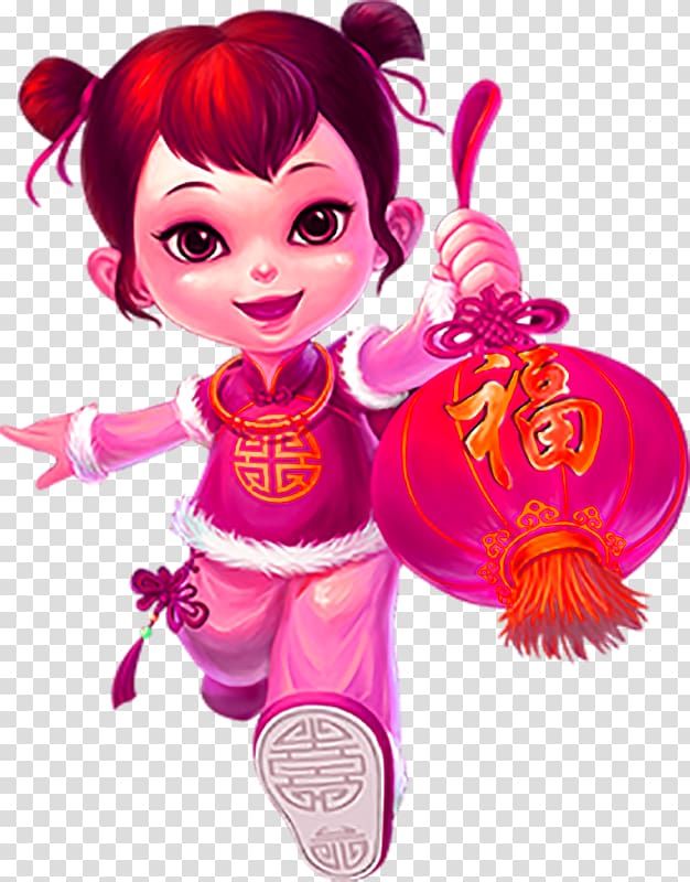 Chinese New Year Firecracker New Years Day, Children lantern transparent background PNG clipart