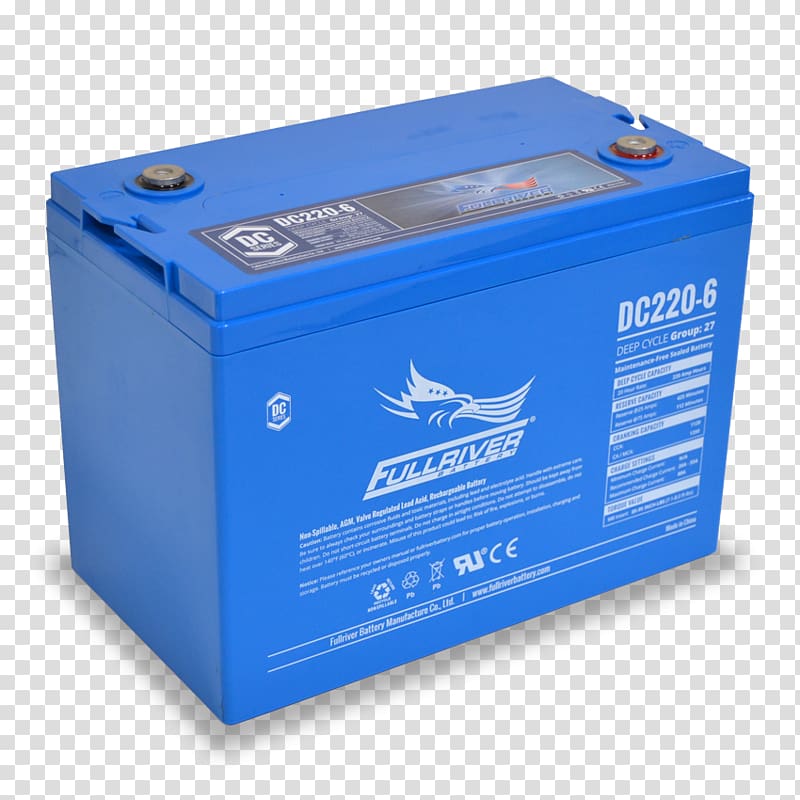 Deep-cycle battery VRLA battery Fullriver DC105-12 AGM Sealed 12V 105Ah Battery Electric battery Fullriver DC224-6 AGM Sealed 6V 224Ah Battery, deep cycle battery transparent background PNG clipart