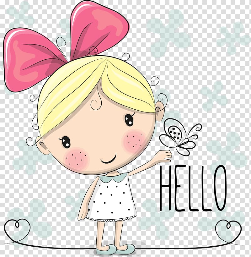 yellow haired girl with text overlay , Cartoon Girl Illustration, Korean girl transparent background PNG clipart