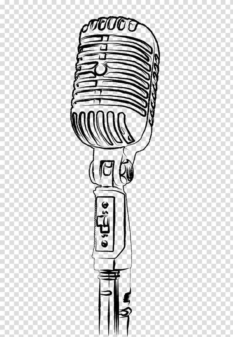 black microphone illustration, Microphone Drawing , microphone transparent background PNG clipart