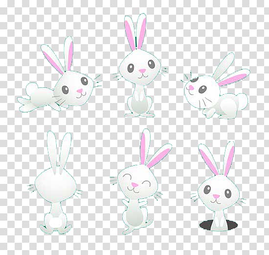 White Rabbit, Cute little bunny transparent background PNG clipart