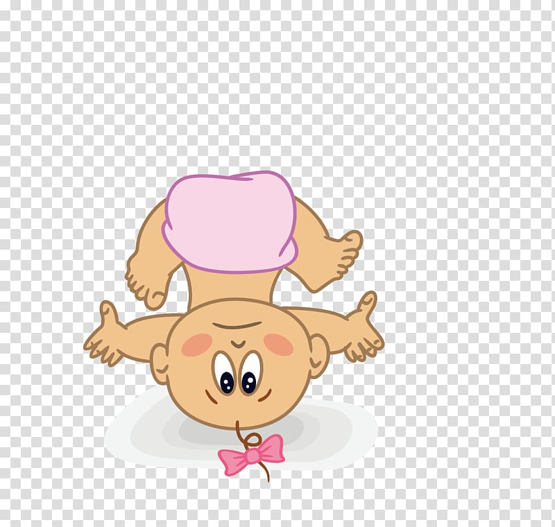 Infant Cartoon Child Illustration, Somersault crawling baby transparent background PNG clipart