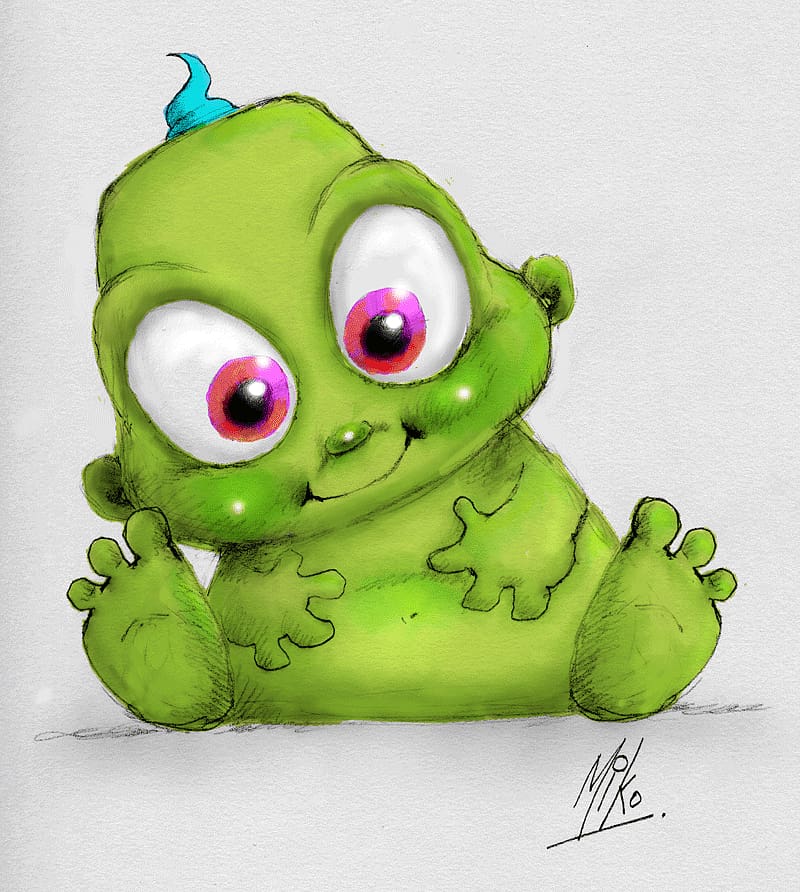 Infant Drawing Cartoon , Cute Alien transparent background PNG clipart