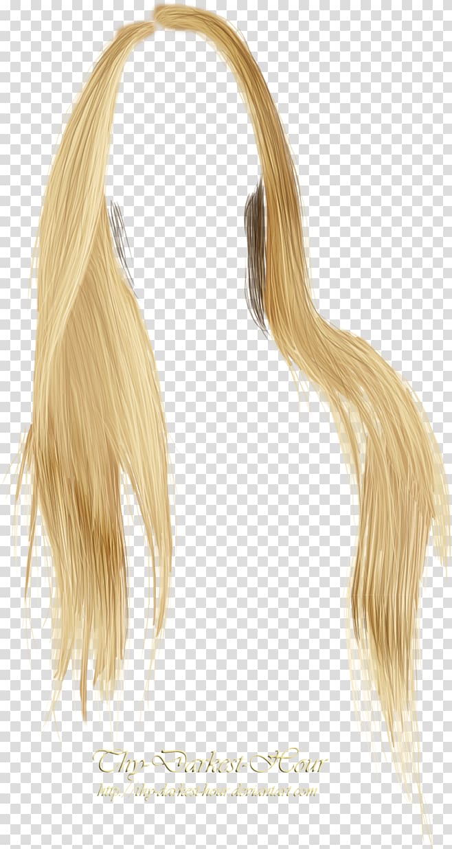 Blond Wig Hairstyle, Golden yellow wig dress transparent background PNG clipart