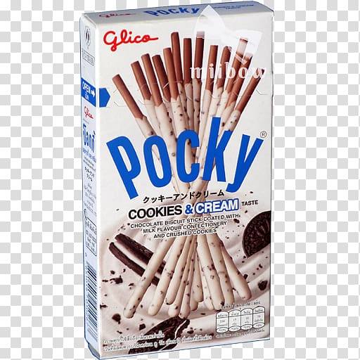 Pocky Cookies and cream Biscuits Ezaki Glico Co., Ltd., chocolate transparent background PNG clipart