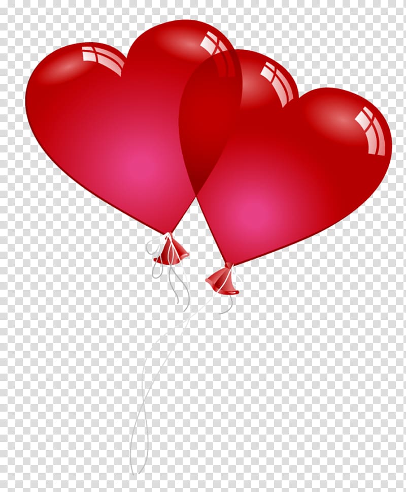 Valentine's Day Balloon Heart , Red Valentine Heart Baloons , tw re transparent background PNG clipart