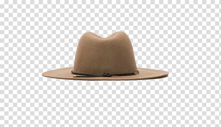 Fedora, Braid decorated camel wide-brimmed hat transparent background PNG clipart