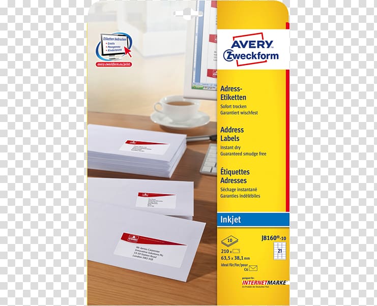 Standard Paper size Label Avery Zweckform Avery Dennison, inkjet material transparent background PNG clipart