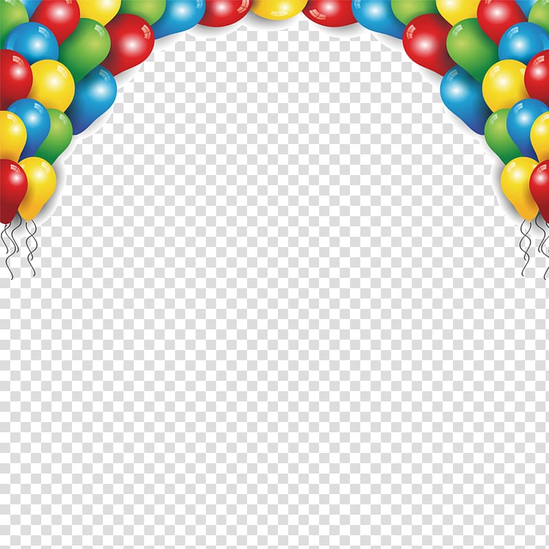 balloons illustration, Birthday Greeting card Balloon Poster Party, Color balloon frame decoration transparent background PNG clipart