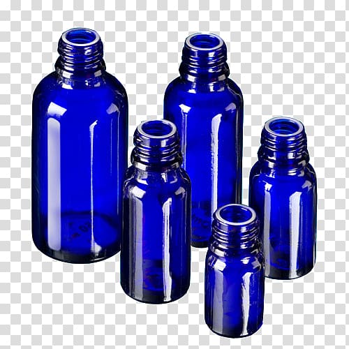Glass bottle Cobalt blue Essential oil, oil transparent background PNG clipart