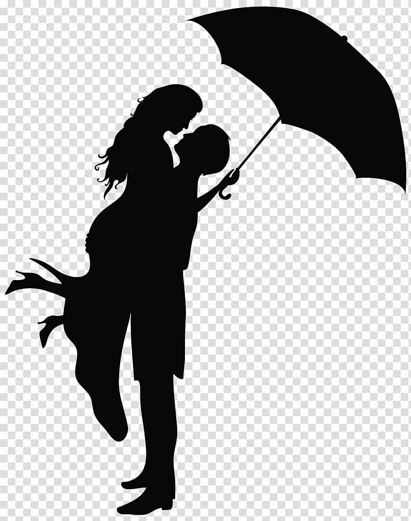 Silhouette Romance couple , goodbye transparent background PNG clipart