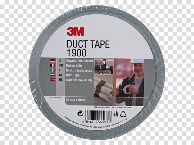 Adhesive tape 3M 1900 Utility Polyethylene Duct Tape, Duct Tape transparent background PNG clipart