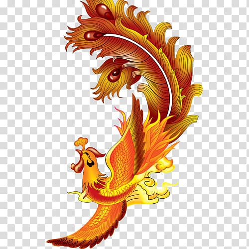Fenghuang Red, Phoenix transparent background PNG clipart