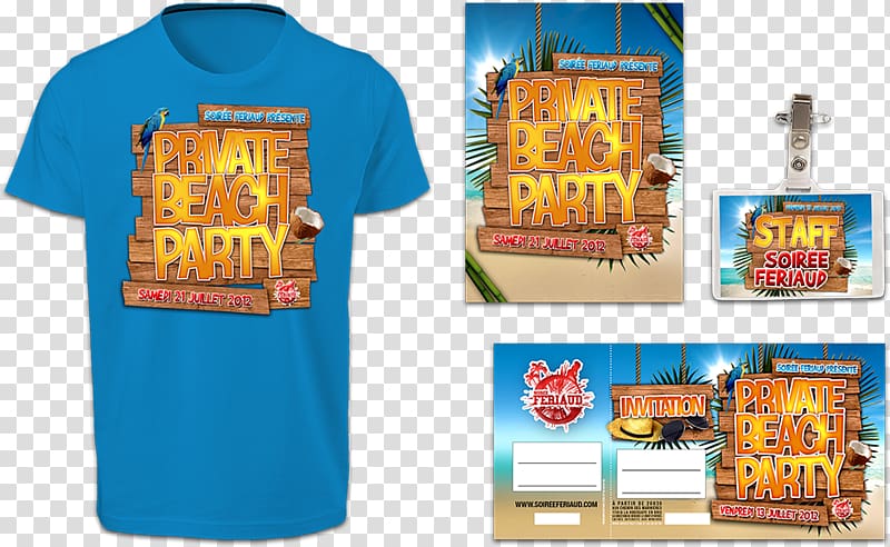 T-shirt Sleeve Material Outerwear, Beach Party Flyer transparent background PNG clipart