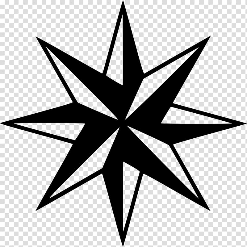 black 8-pointed star illustration, Azerbaijanis YouTube Music Vorovskoy, compass transparent background PNG clipart