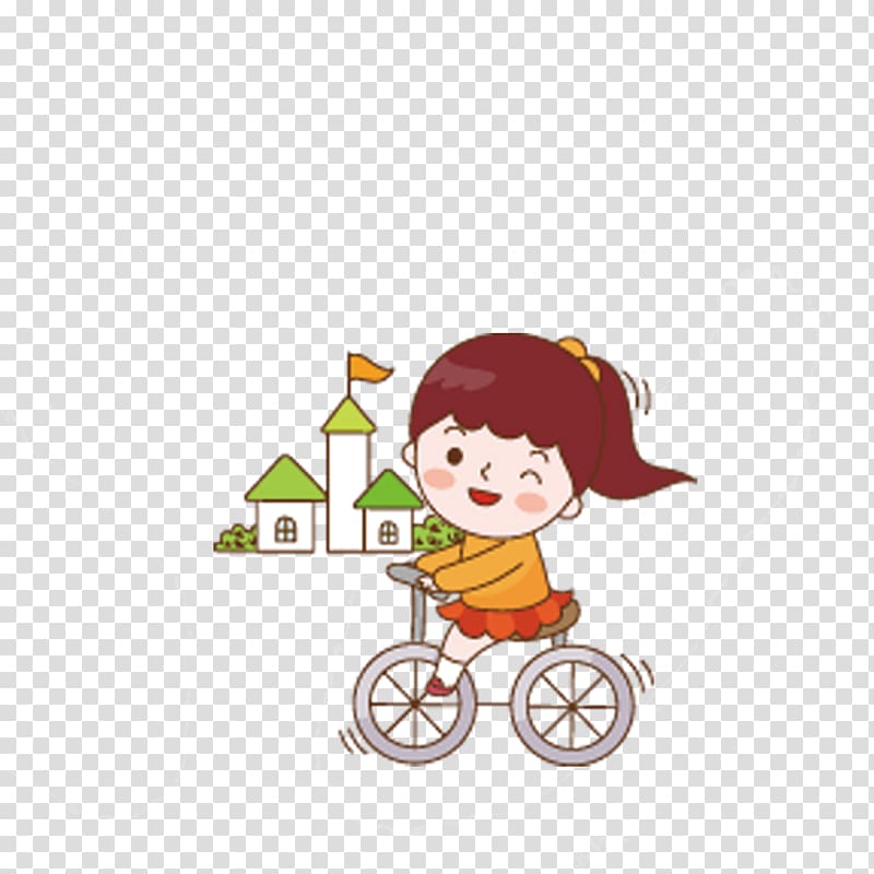 Cartoon Reading Child, Rider little girl transparent background PNG clipart