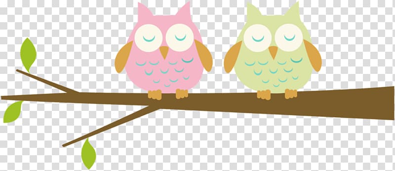 Owl Branch , Two cute owls transparent background PNG clipart