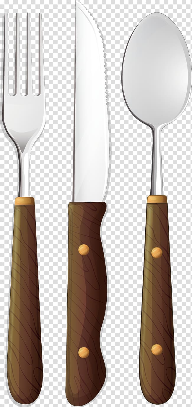 Wooden spoon Fork Cutlery Tableware, Western knife and fork transparent background PNG clipart