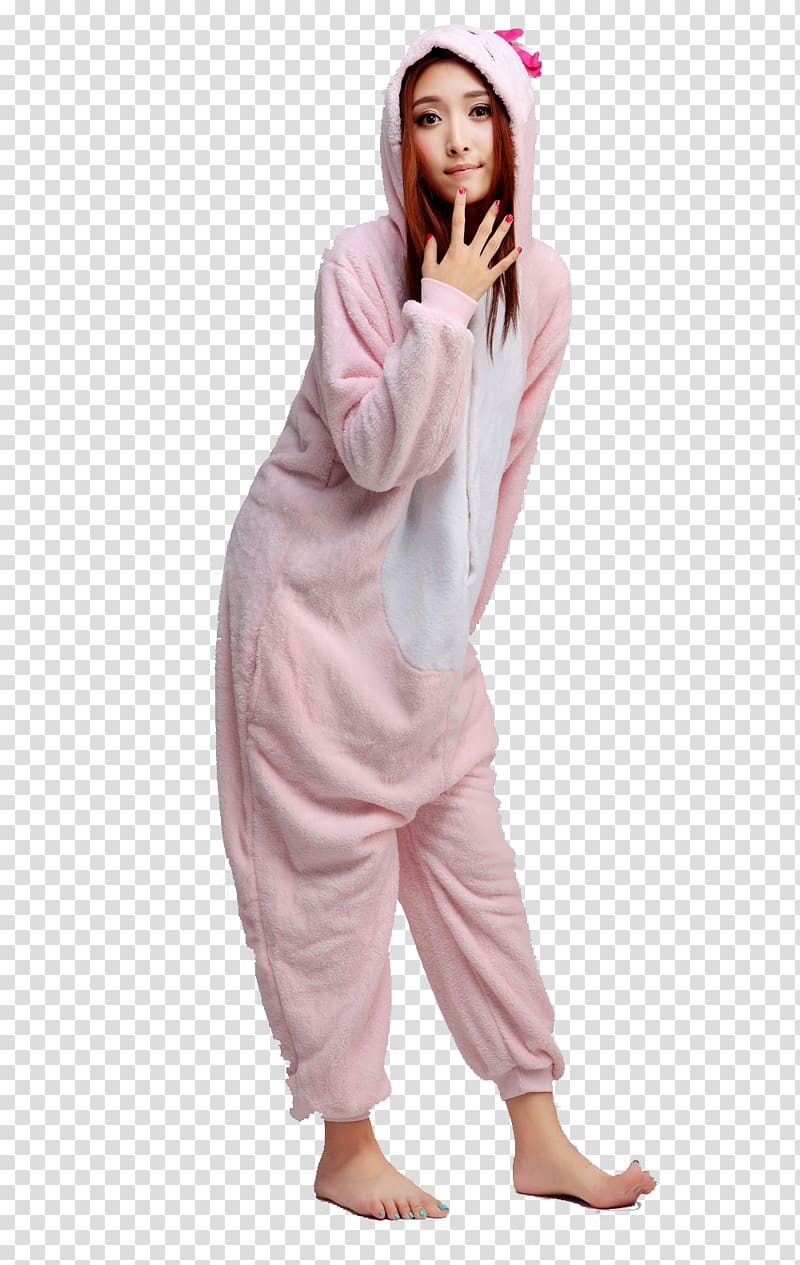 Hello Kitty Pajamas Onesie Kigurumi Sanrio, T-shirt transparent background PNG clipart