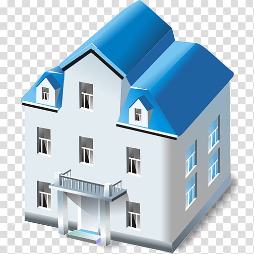 House ICO Building Icon, House Blue transparent background PNG clipart