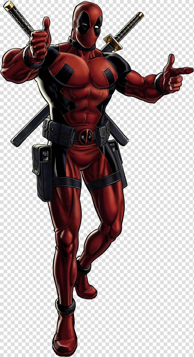 Marvel Deadpool illustration, Marvel: Avengers Alliance Deadpool Thor Wolverine Marvel Comics, Deadpool transparent background PNG clipart