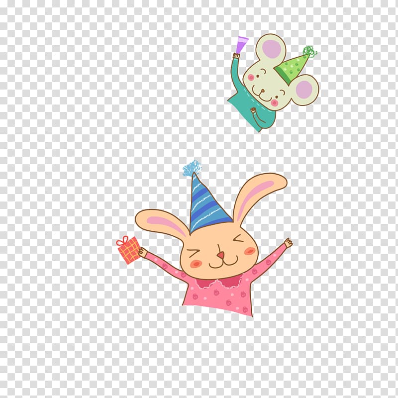 Birthday cake Cartoon, Hat of a rabbit transparent background PNG clipart