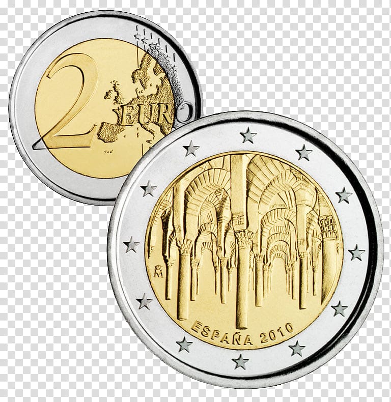 Spain Royal Mint 2 euro coin, Coin transparent background PNG clipart