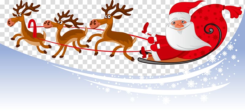 Santa Claus parade New Year\'s Eve December, Christmas snow background elements transparent background PNG clipart