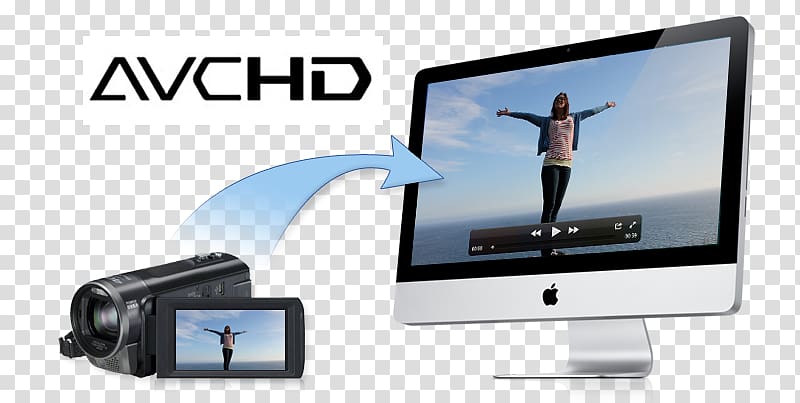 Blu-ray disc AVCHD Camcorder Video Cameras, Playing computer transparent background PNG clipart