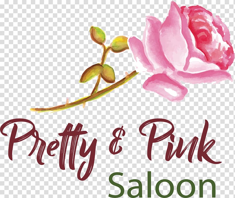 Garden roses Watercolor painting Logo, Pink Rose transparent background PNG clipart
