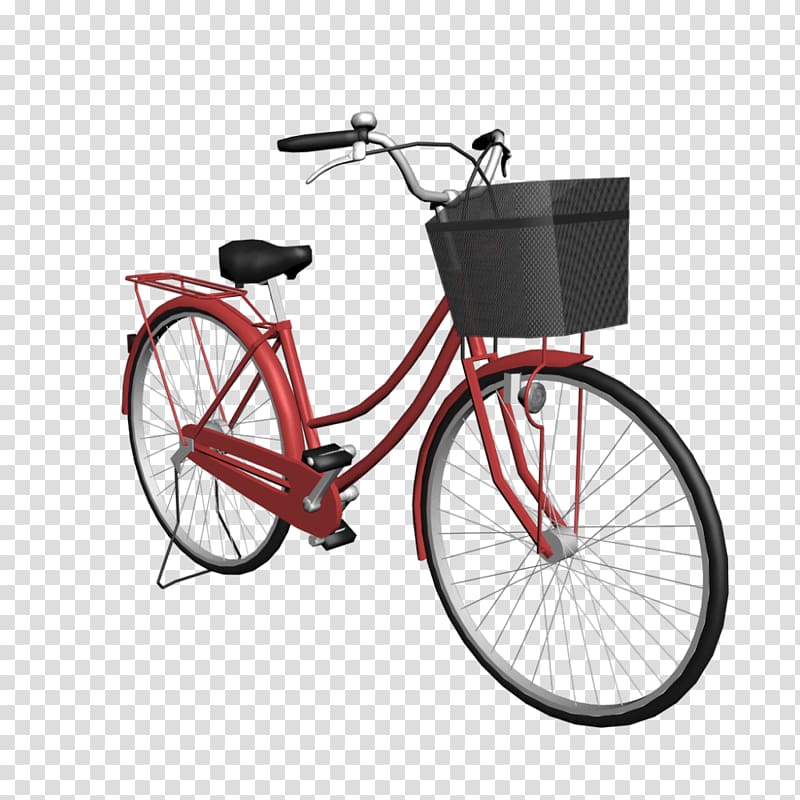 red dutch bicycle illustration, Women Red Bicycle transparent background PNG clipart
