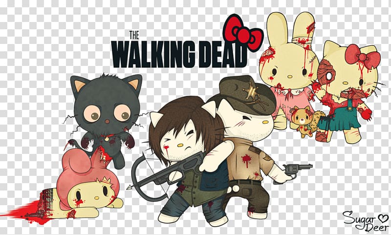 Hello Kitty The Walking Dead: Michonne Daryl Dixon Rick Grimes Character, hello kitty art transparent background PNG clipart