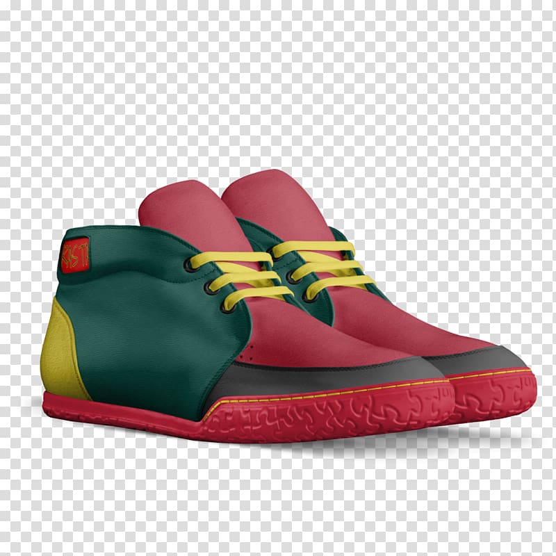 Sneakers Shoe High-top Leather Made in Italy, Rasta design transparent background PNG clipart