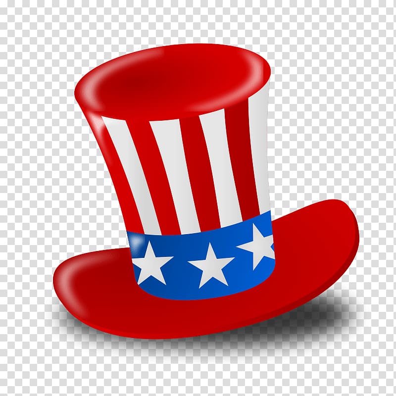 red, blue, and white USA hat illustration, Happy Fourth Of July Hat transparent background PNG clipart