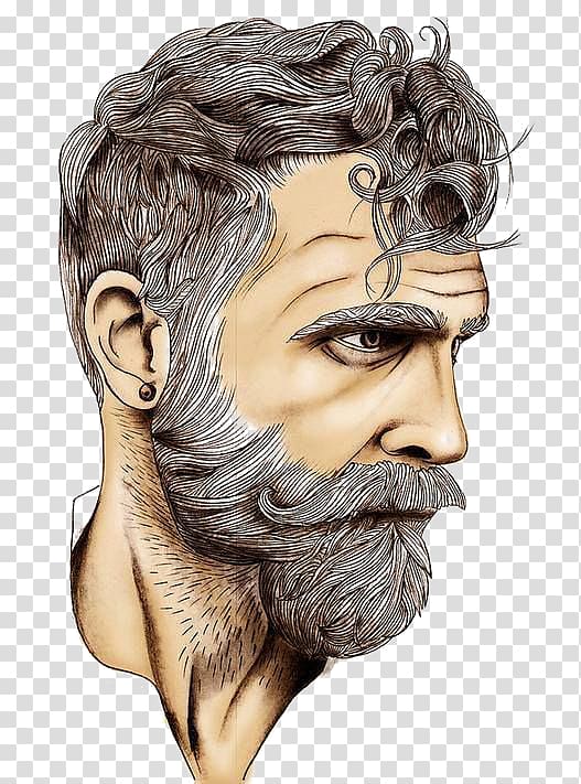 Portrait of Handsome Stylish Casual Man Hipster with Beard. Sketch Doodle  Style Illustration. Coloring Page Element Stock Illustration - Illustration  of millennial, head: 138102331