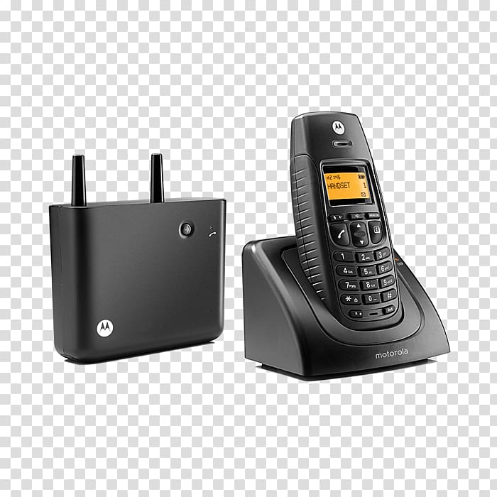 Digital Enhanced Cordless Telecommunications Cordless telephone Wireless Phone Motorola IT.6.1X DECT Black, transparent background PNG clipart