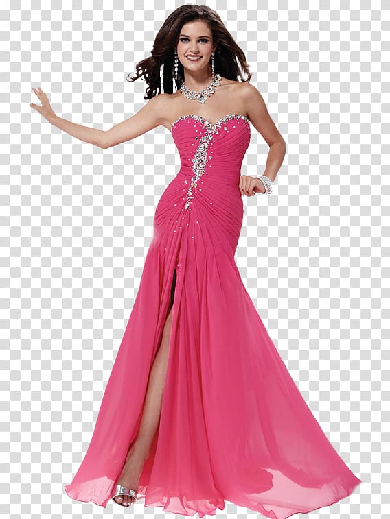 Gown Pink Party dress Fuchsia, dress transparent background PNG clipart