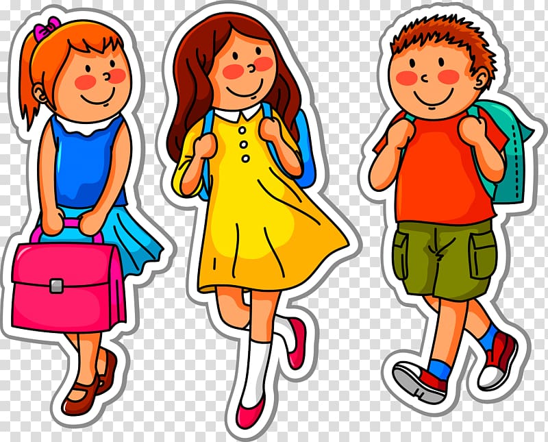 School Child , Children go to school endorsement package transparent background PNG clipart